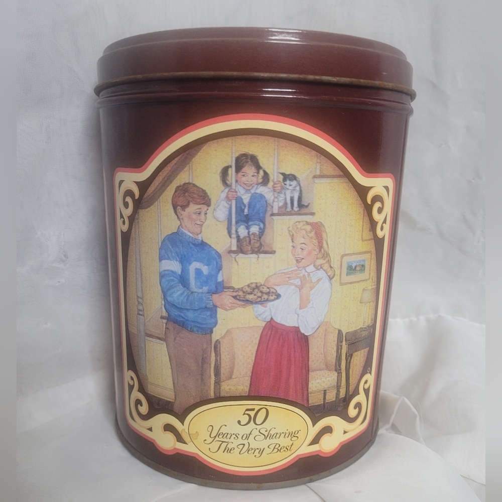 Nestle Toll House Chocolate Tin Vintage Cookie Tin Farmhouse Kitschy Kitchen
